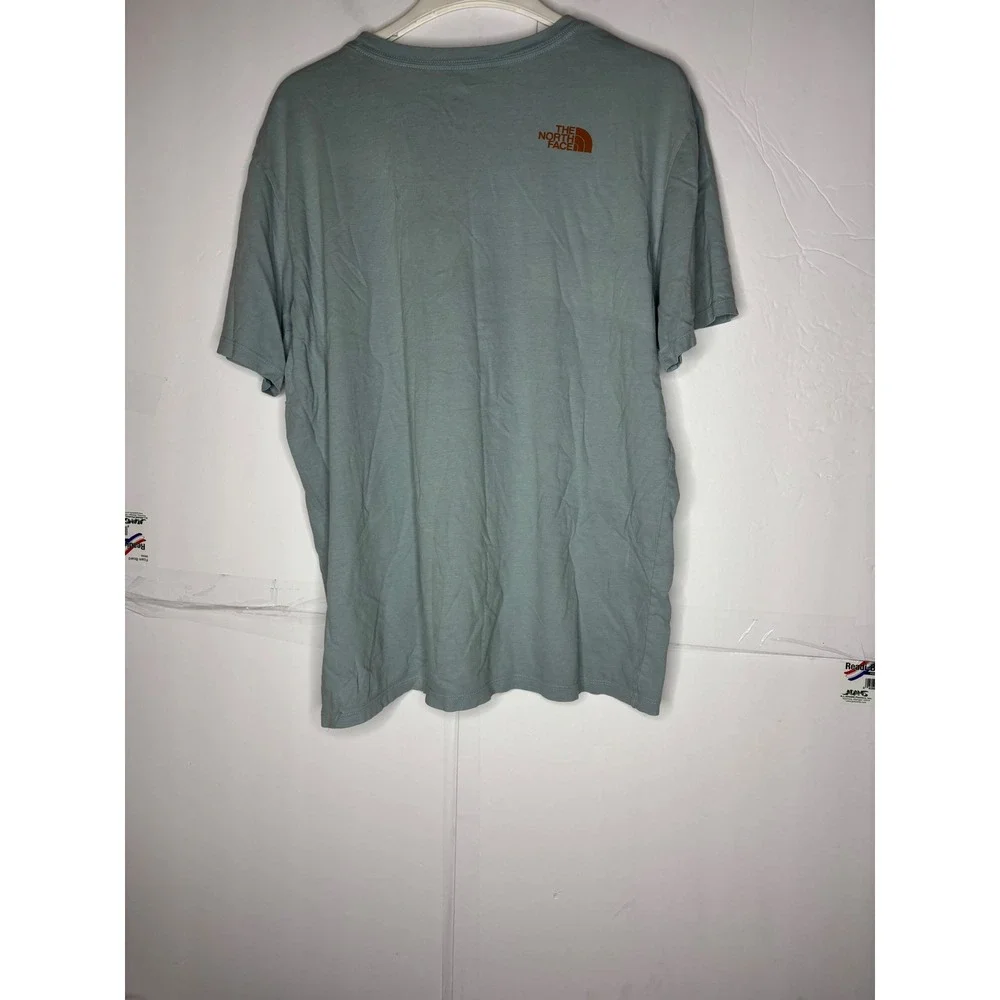 The North Face Mens XL Graphic T-Shirt Sage Green‎ Blue Short Sleeve Logo Tee